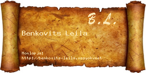 Benkovits Leila névjegykártya